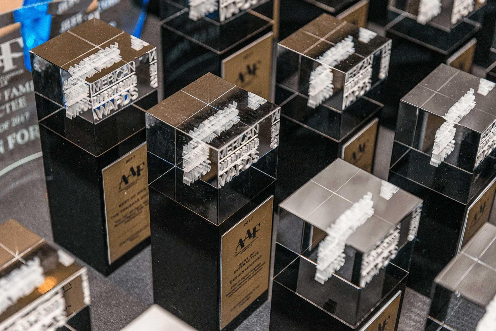 Knoxville corporate event photographer captures business awards displayed at a corporate awards event.