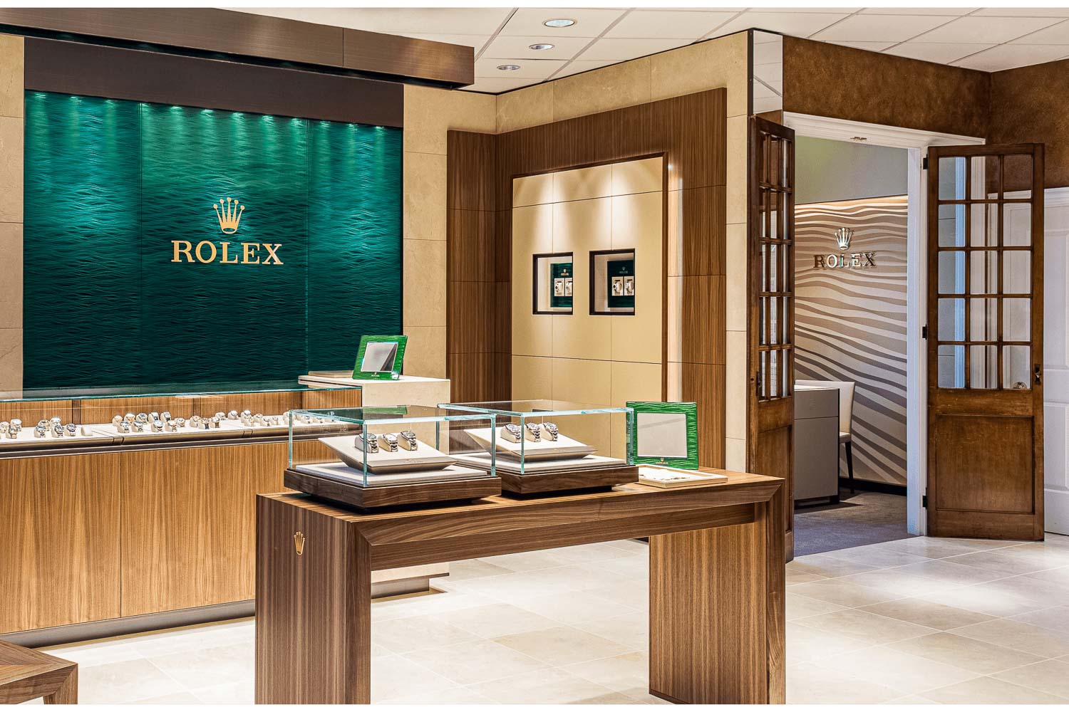 Architectural interior photography of a Rolex showroom in Knoxville